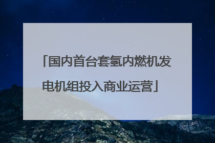 国内首台套氢内燃机发电机组投入商业运营