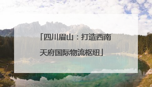 四川眉山：打造西南天府国际物流枢纽