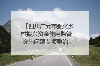四川广元市强化乡村振兴资金使用监管突出问题专项整治