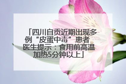 四川自贡近期出现多例“皮蛋中毒”患者 医生提示：食用前高温加热5分钟以上