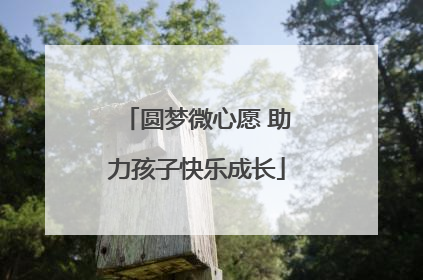 圆梦微心愿 助力孩子快乐成长