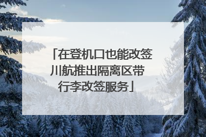 在登机口也能改签 川航推出隔离区带行李改签服务