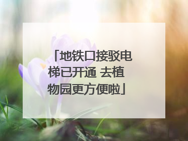 地铁口接驳电梯已开通 去植物园更方便啦