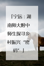 宁远：湖南师大附中师生探寻乡村振兴“密码”