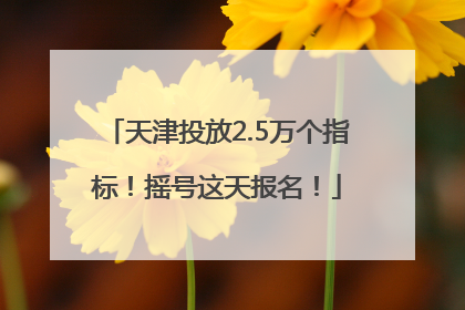 天津投放2.5万个指标！摇号这天报名！