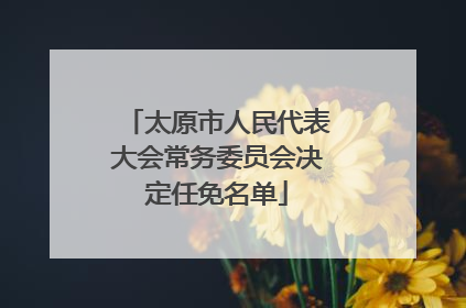 太原市人民代表大会常务委员会决定任免名单