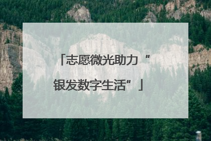 志愿微光助力“银发数字生活”