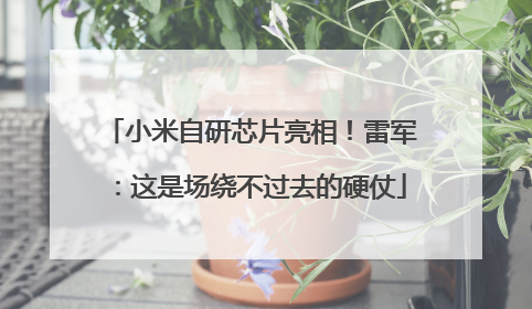 小米自研芯片亮相！雷军：这是场绕不过去的硬仗