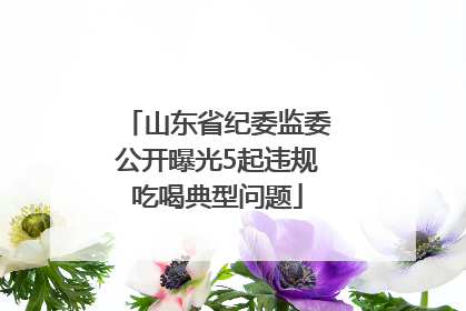 山东省纪委监委公开曝光5起违规吃喝典型问题