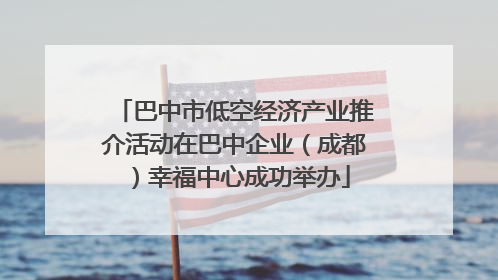 巴中市低空经济产业推介活动在巴中企业（成都）幸福中心成功举办