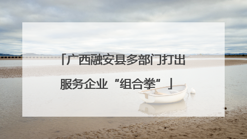 广西融安县多部门打出服务企业“组合拳”