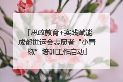 思政教育+实践赋能 成都世运会志愿者“小青椒”培训工作启动