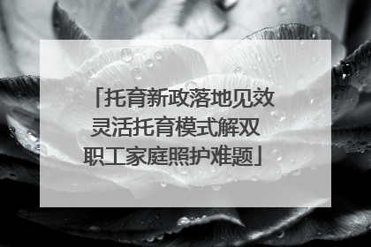 托育新政落地见效 灵活托育模式解双职工家庭照护难题