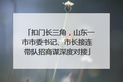 扣门长三角，山东一市市委书记、市长接连带队招商谋深度对接