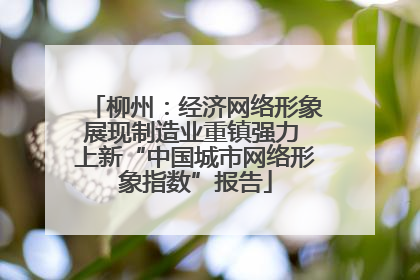 柳州：经济网络形象展现制造业重镇强力 上新“中国城市网络形象指数”报告