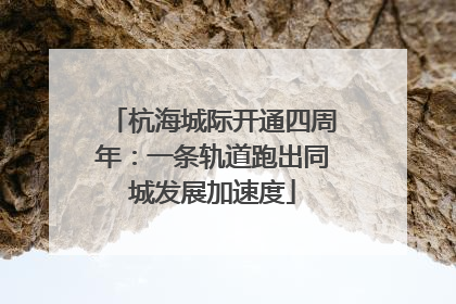 杭海城际开通四周年：一条轨道跑出同城发展加速度