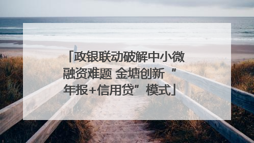 政银联动破解中小微融资难题 金塘创新“年报+信用贷”模式