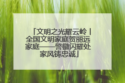 文明之光耀云岭丨全国文明家庭贺丽远家庭——警徽闪耀处 家风铸忠诚