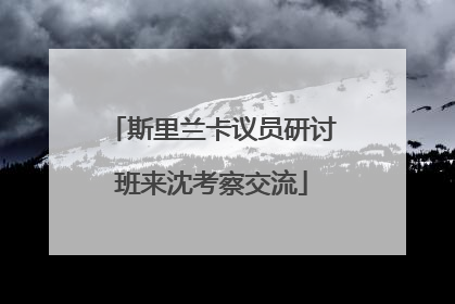 斯里兰卡议员研讨班来沈考察交流
