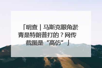 明查｜马斯克眼角淤青是特朗普打的？网传截图是“高仿”