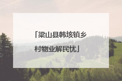 梁山县韩垓镇乡村物业解民忧