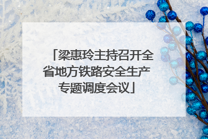 梁惠玲主持召开全省地方铁路安全生产专题调度会议