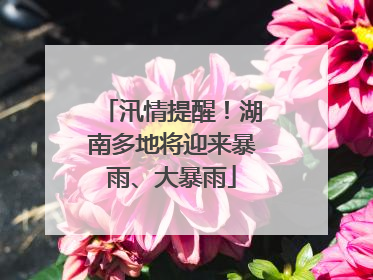 汛情提醒！湖南多地将迎来暴雨、大暴雨