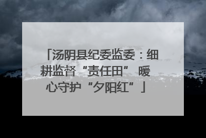 汤阴县纪委监委：细耕监督“责任田” 暖心守护“夕阳红”