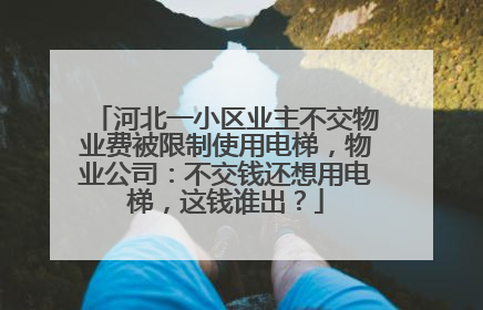 河北一小区业主不交物业费被限制使用电梯，物业公司：不交钱还想用电梯，这钱谁出？