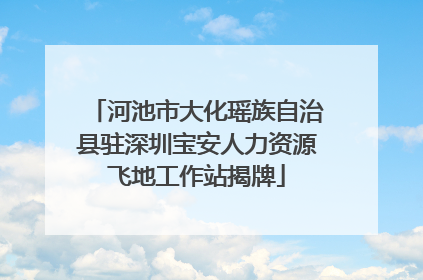 河池市大化瑶族自治县驻深圳宝安人力资源飞地工作站揭牌