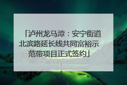 泸州龙马潭：安宁街道北滨路延长线共同富裕示范带项目正式签约