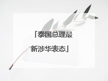 泰国总理最新涉华表态