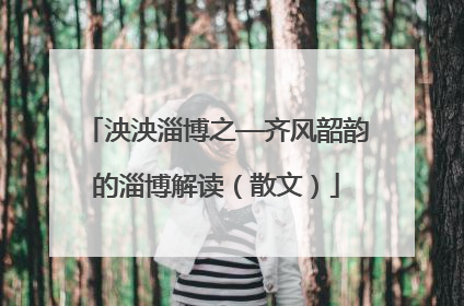 泱泱淄博之—齐风韶韵的淄博解读（散文）