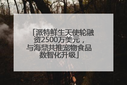 派特鲜生天使轮融资2500万美元，与海鼎共推宠物食品数智化升级