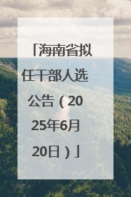海南省拟任干部人选公告（2025年6月20日）