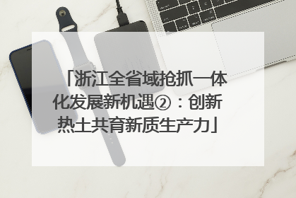浙江全省域抢抓一体化发展新机遇②：创新热土共育新质生产力
