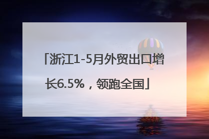 浙江1-5月外贸出口增长6.5%，领跑全国