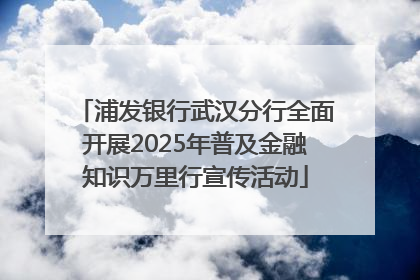 浦发银行武汉分行全面开展2025年普及金融知识万里行宣传活动