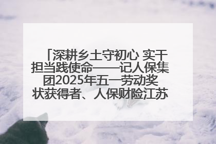 深耕乡土守初心 实干担当践使命——记人保集团2025年五一劳动奖状获得者、人保财险江苏南通海安支公司