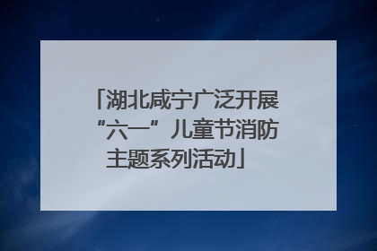 湖北咸宁广泛开展“六一”儿童节消防主题系列活动