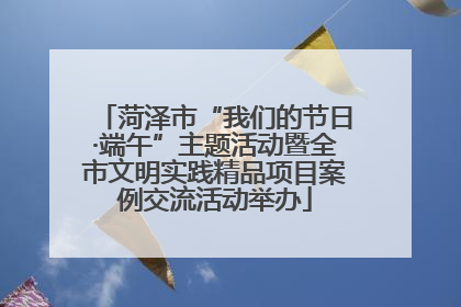 菏泽市“我们的节日·端午”主题活动暨全市文明实践精品项目案例交流活动举办