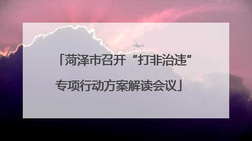 菏泽市召开“打非治违”专项行动方案解读会议