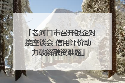 老河口市召开银企对接座谈会 信用评价助力破解融资难题