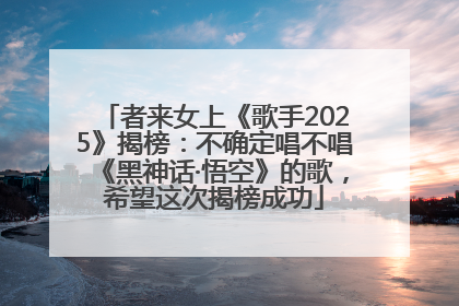 者来女上《歌手2025》揭榜：不确定唱不唱《黑神话·悟空》的歌，希望这次揭榜成功