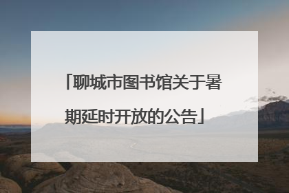 聊城市图书馆关于暑期延时开放的公告