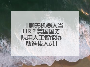 聊天机器人当HR？美国国务院用人工智能协助选拔人员