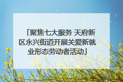 聚焦七大服务 天府新区永兴街道开展关爱新就业形态劳动者活动