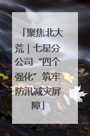 聚焦北大荒｜七星分公司“四个强化”筑牢防汛减灾屏障
