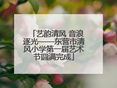 艺韵清风 音浪逐光——东营市清风小学第一届艺术节圆满完成