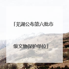 芜湖公布第六批市级文物保护单位